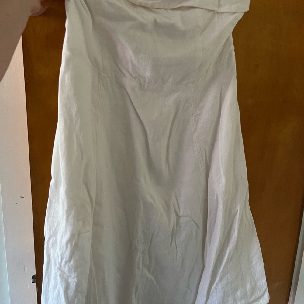Abercrombie & Fitch Cream Midi A-Line Dress